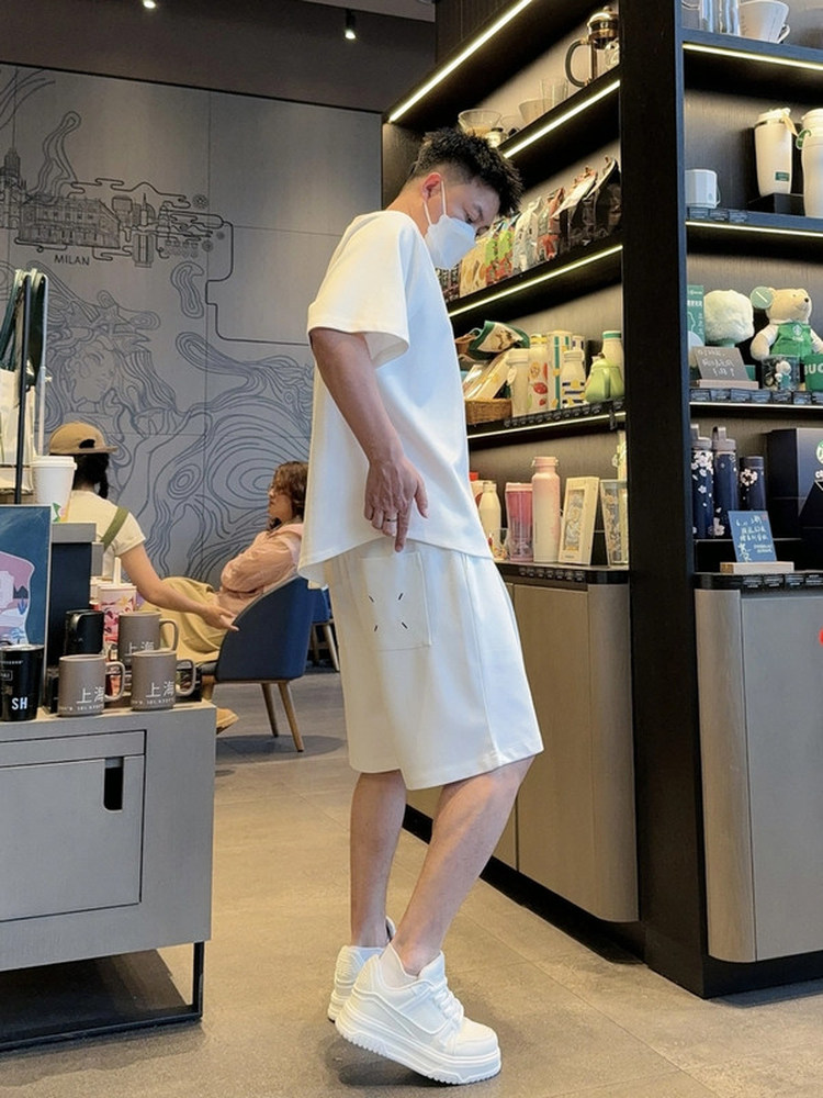 ゆったりとしたカジュアルなメンズ服セット半袖ショートパンツツ - Summer Clothing Range のレビューと価格