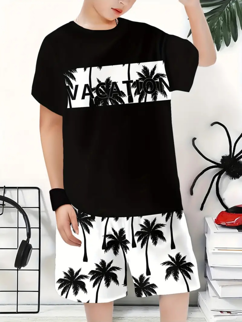 ハワイ子供セットココナッツツリー 3D プリントカジュアルス - Summer Clothing List のレビューと価格