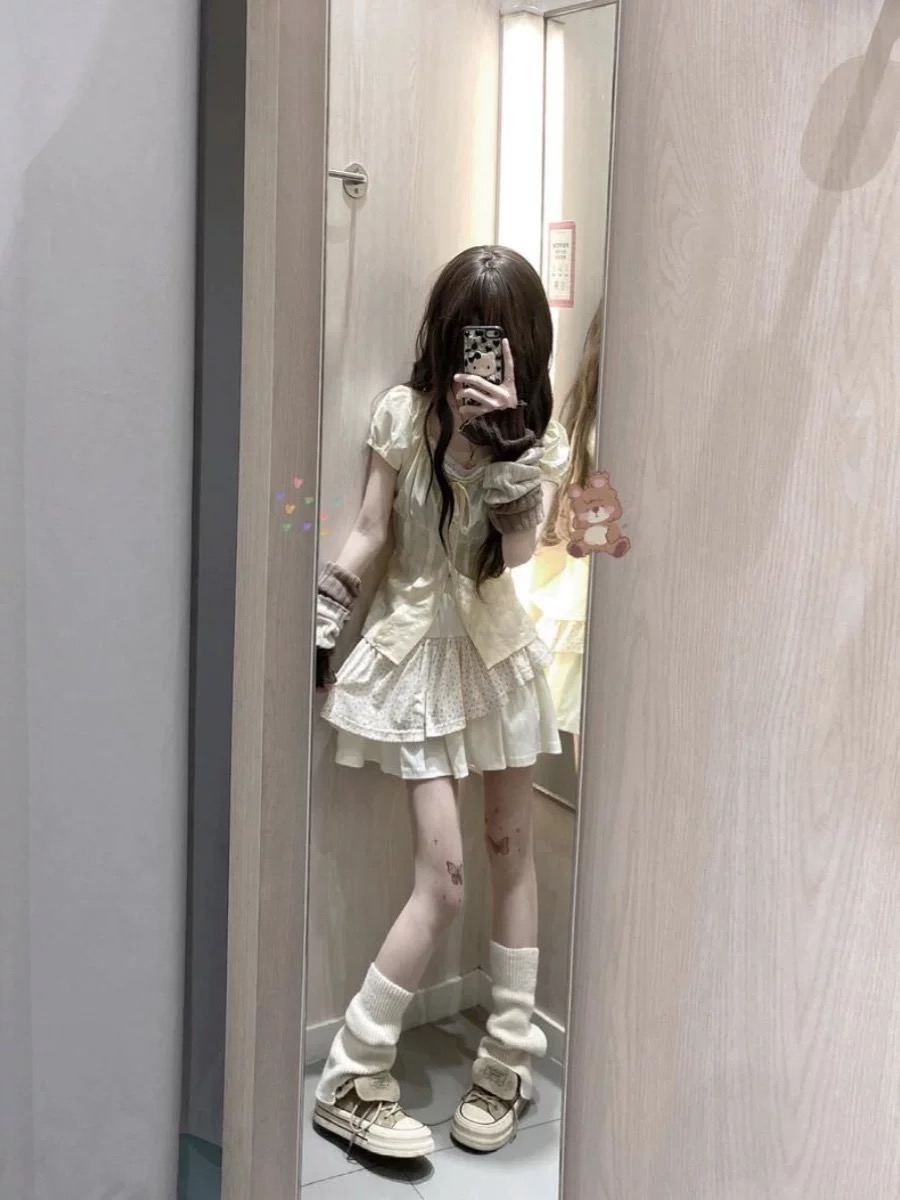 甘い花柄のツーピースセット レディース 夏 ドーパミン風 可 - Summer Clothing For Girls のレビューと価格