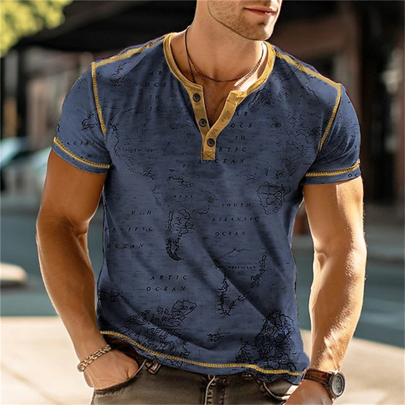 メンズヘンリーシャツ 面白い3DプリントTシャツ ストリート - Summer Clothes Fashion のレビューと価格