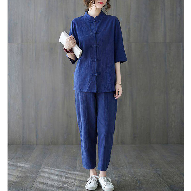2 個仏教女性服 2026 中国風レトロ綿とリネン禅茶服ヨガ - Summer Linen Clothing For Women のレビューと価格