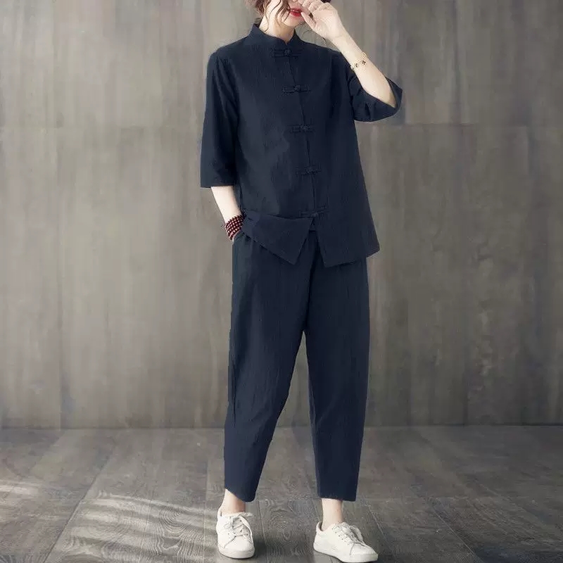 2 個仏教女性服 2026 中国風レトロ綿とリネン禅茶服ヨガ - Summer Linen Clothing For Women のレビューと価格