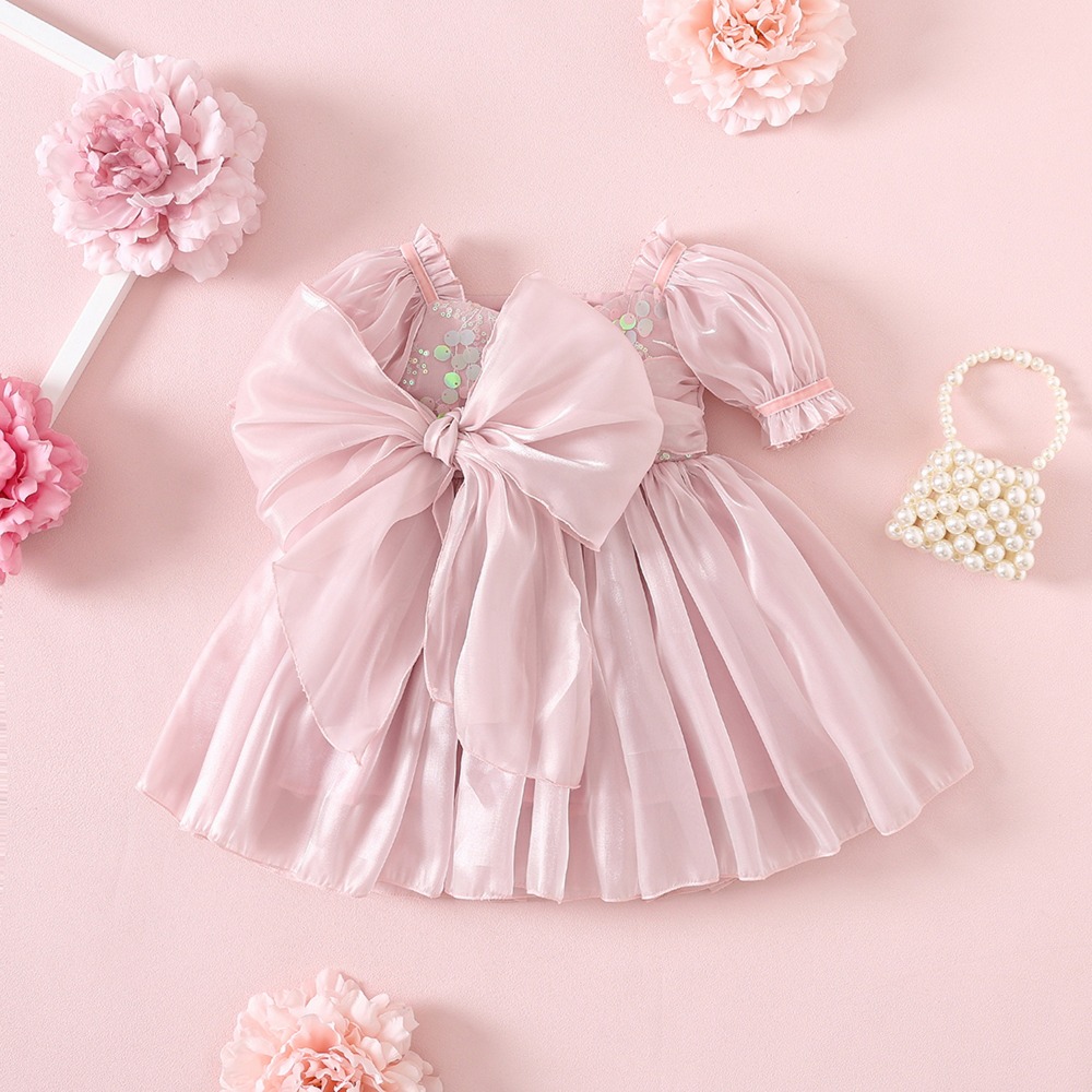 夏の女の子姉妹マッチング衣装パフ半袖リボンボディスーツ甘いプ - Summer Dresses Yours Clothing のレビューと価格
