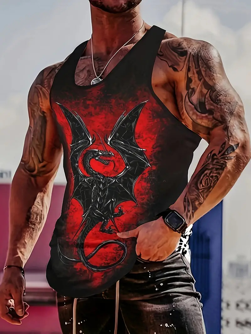 男性用バイキング戦士プリントベスト,ラウンドネック,ノースリ - Summer Viking Clothing のレビューと価格