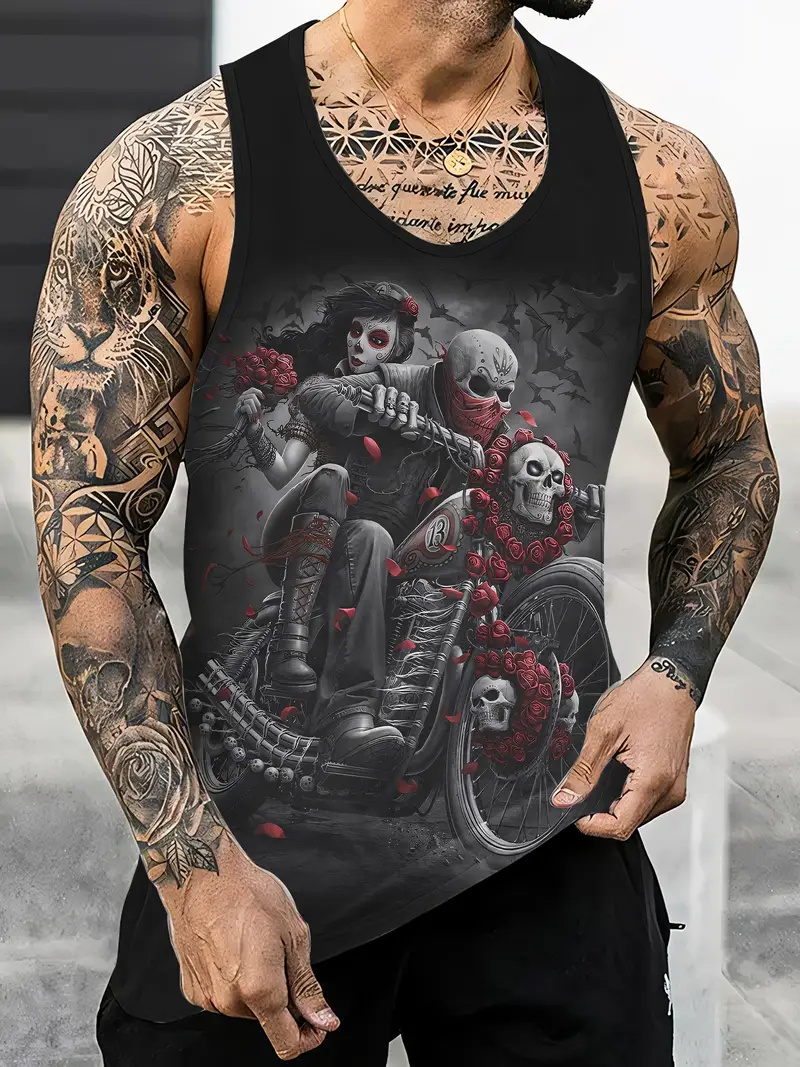 男性用バイキング戦士プリントベスト,ラウンドネック,ノースリ - Summer Viking Clothing のレビューと価格