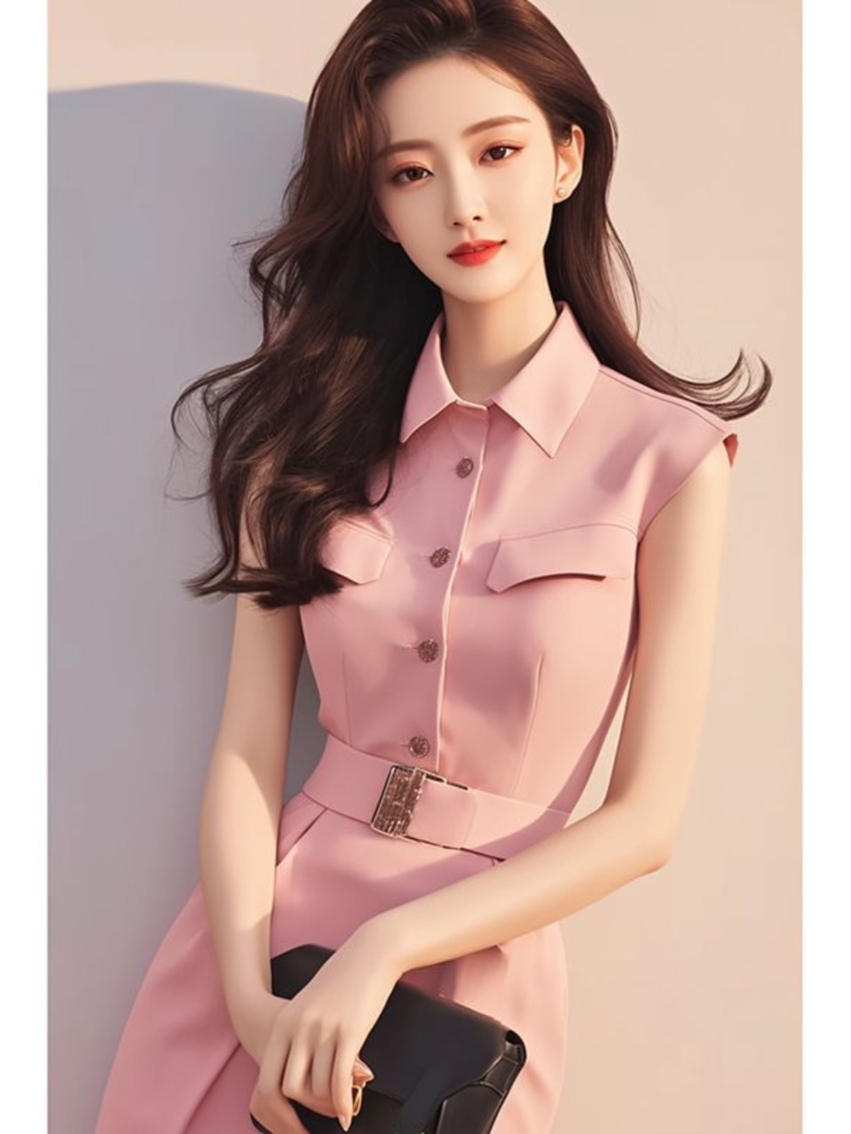 エレガントなピンクのロングドレス スタイリッシュなティーブレ - Summer Line Clothing Brand のレビューと価格