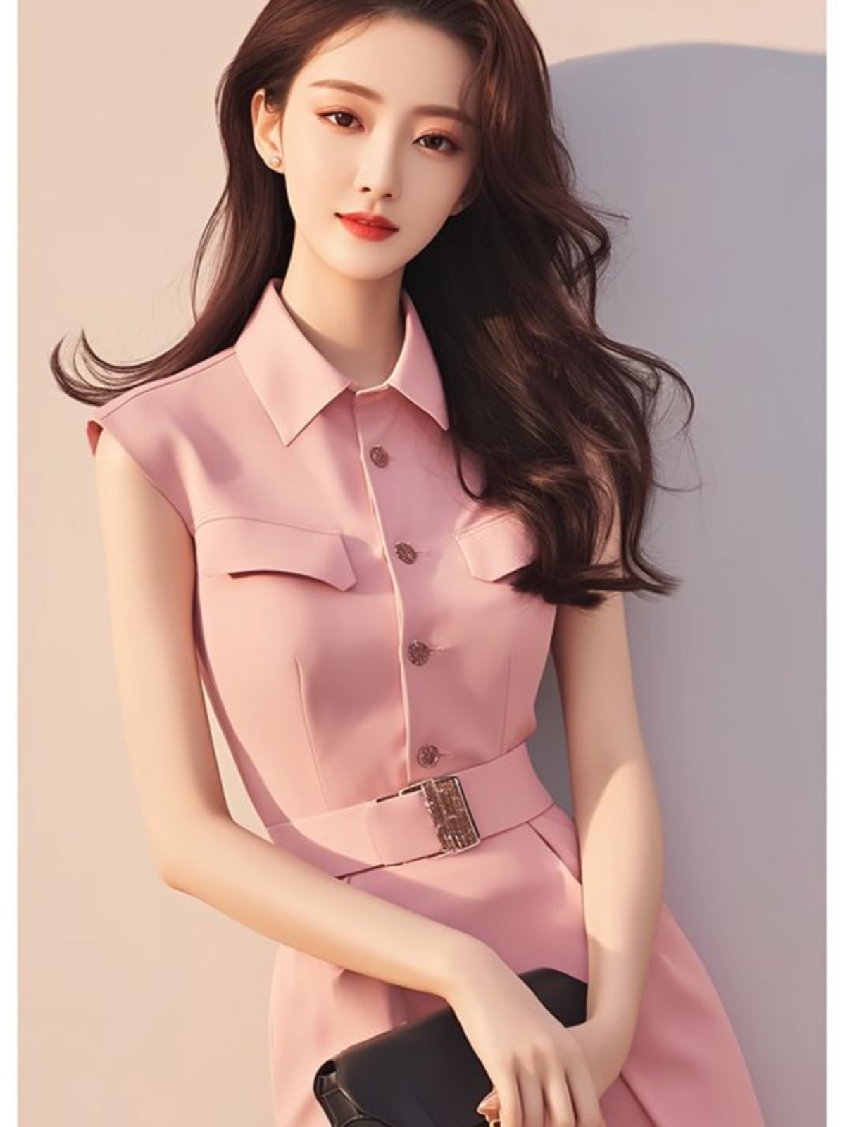エレガントなピンクのロングドレス スタイリッシュなティーブレ - Summer Line Clothing Brand のレビューと価格