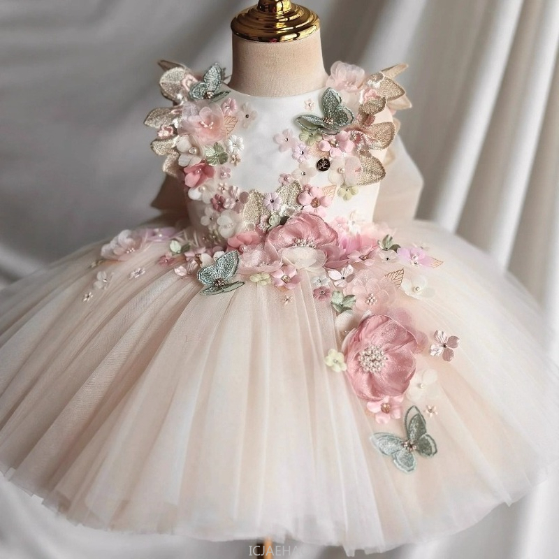 結婚式のドレス夏子供女の子最初の誕生日花柄プリンセスガウン衣 - Summer Dresses Yours Clothing のレビューと価格