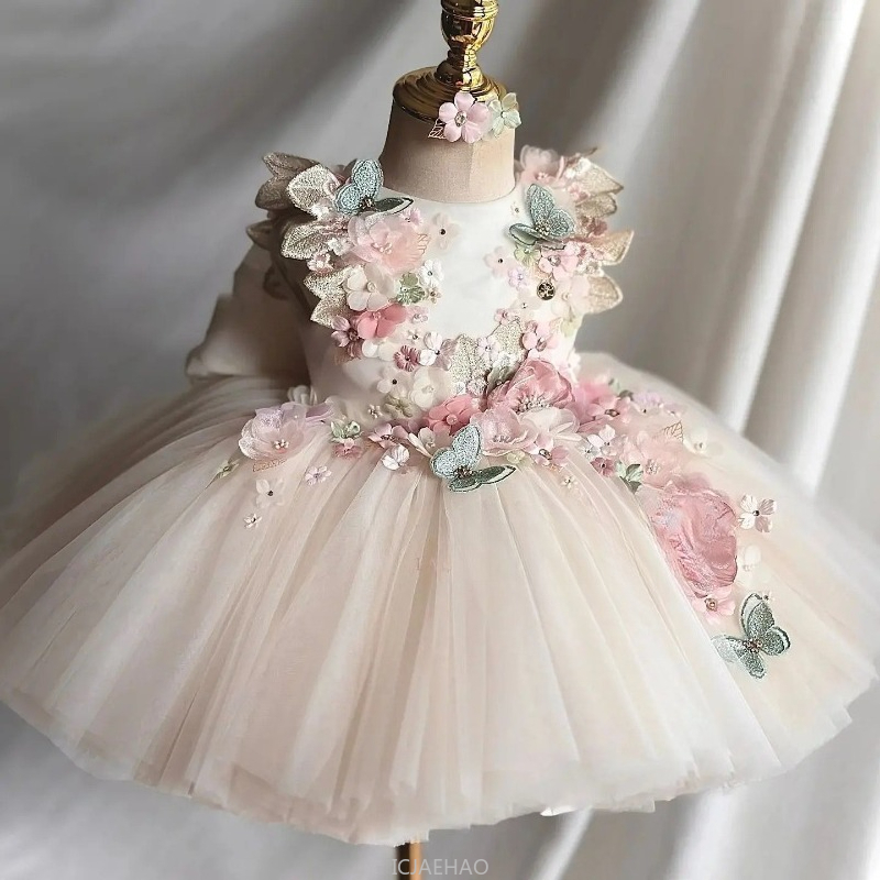 結婚式のドレス夏子供女の子最初の誕生日花柄プリンセスガウン衣 - Summer Dresses Yours Clothing のレビューと価格