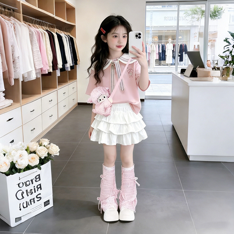 2026年夏 女の子用子供服セット 半袖リボン付きティーンス - Summer Clothing For Teen Girls のレビューと価格